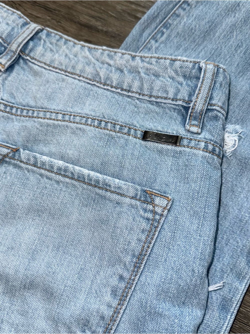 KanCan High Rise Ripped Boyfriend Mom Jeans Style KC9176L Size 7/27 100% Cotton - Picture 5 of 10